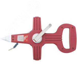 Рулетка землемерная, стальная лента, красный открытый пластиковый корпус 30 м - фото 1