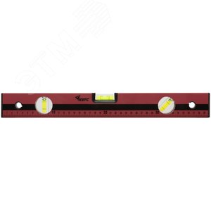 Изображение товара Уровень ''Оптима'', 3 глазка, красный корпус, фрезерованная рабочая грань, шкала 400 мм (шт)