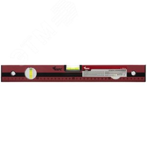 Уровень ''Оптима'', 3 глазка, красный корпус, фрезерованная рабочая грань, шкала 400 мм - фото 2