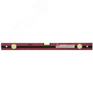 Уровень ''Оптима'', 3 глазка, красный корпус, фрезерованная рабочая грань, шкала 600 мм - фото 2