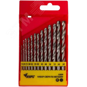 Изображение товара Набор сверл HSS по металлу полированных, 13 шт (1.5-2-2.5-3-3.2-3.5-4-4.5-4.8-5-5.5-6-6.5 мм) (шт)