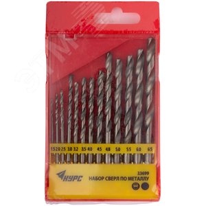 Набор сверл HSS по металлу полированных, 13 шт (1.5-2-2.5-3-3.2-3.5-4-4.5-4.8-5-5.5-6-6.5 мм) - фото 2