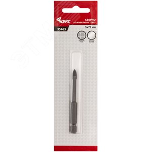 Сверло по кафелю и стеклу, шестигранный U-хвостовик под биту 5х70 мм - фото 3