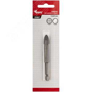 Сверло по кафелю и стеклу, шестигранный U-хвостовик под биту 12х85 мм - фото 3