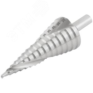 Сверло ступенчатое HSS по металлу, спиральный профиль, 15 ступеней, 4-32 мм - фото 2