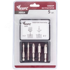 Экстракторы для болтов и шпилек усиленные, HSS сталь, 5 шт - фото 3