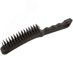 Кордщетка стальная, черная пластиковая ручка, 275 мм, 4-х рядная - фото 2