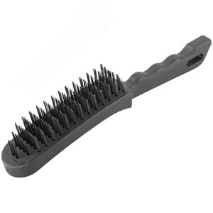 Корщетка стальная, черная пластиковая ручка, 275 мм, 6-ти рядная - фото 2