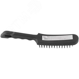 Корщетка стальная, черная пластиковая ручка, 275 мм, 6-ти рядная - фото 3