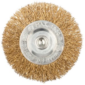 Кордщетка дисковая прямая, со шпилькой, стальная латунированная волнистая проволока 63 мм - фото 2
