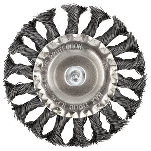 Кордщетка дисковая прямая, со шпилькой, стальная витая проволока 100 мм - фото 2