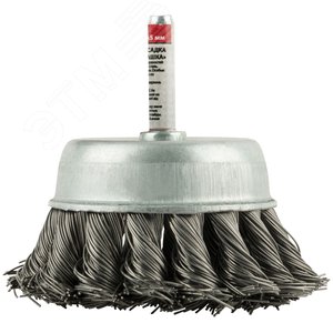 Кордщетка чашечная, со шпилькой, стальная витая проволока 65 мм - фото 3