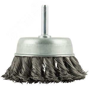 Кордщетка чашечная, со шпилькой, стальная витая проволока 65 мм - фото 4