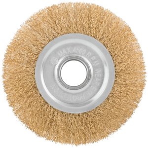 Кордщетка дисковая прямая, посадочный диаметр 22.2 мм, латунированная волнистая проволока 125 мм - фото 2