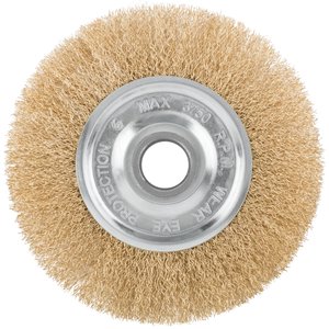 Кордщетка дисковая прямая, посадочный диаметр 22.2 мм, латунированная волнистая проволока 150 мм - фото 2