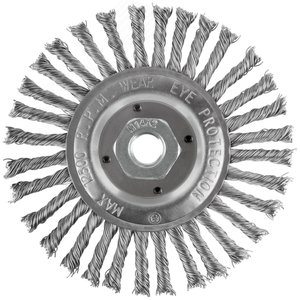 Корщетка-колесо, гайка М14, стальная витая проволока 125 мм - фото 2