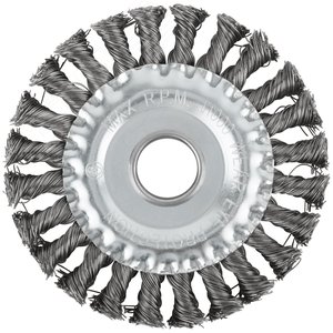 Кордщетка дисковая прямая, посадочный диаметр 22.2 мм, стальная витая проволока 125 мм - фото 2