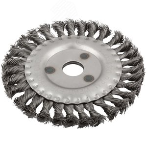 Кордщетка дисковая прямая, посадочный диаметр 22.2 мм, стальная витая проволока 150 мм 39031 КУРС - 2