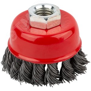 Изображение товара Кордщетка чашечная, гайка М14, стальная витая проволока 65 мм (шт)