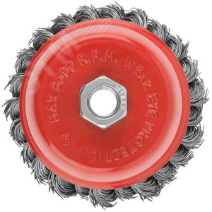 Кордщетка чашечная, гайка М14, стальная витая проволока 100 мм - фото 5