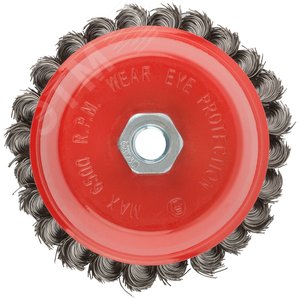 Кордщетка чашечная, гайка М14, стальная витая проволока 125 мм - фото 5