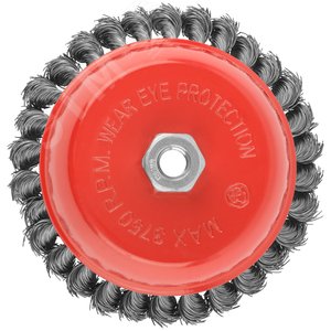 Кордщетка чашечная, гайка М14, стальная витая проволока 150 мм - фото 5