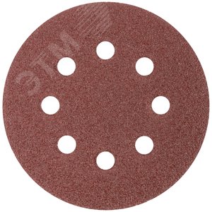 Изображение товара Круги шлифовальные с отверстиями (липучка), алюминий-оксидные, 125 мм, 5 шт Р 36 гибкая -14А (упак)
