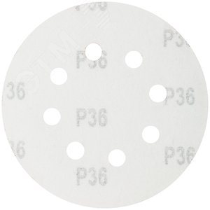 Круги шлифовальные с отверстиями (липучка), алюминий-оксидные, 125 мм, 5 шт Р 36 гибкая -14А - фото 2