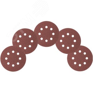 Круги шлифовальные с отверстиями (липучка), алюминий-оксидные, 125 мм, 5 шт Р 36 гибкая -14А - фото 6