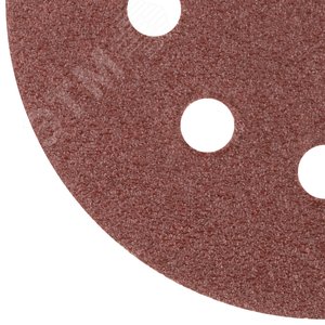 Круги шлифовальные с отверстиями (липучка), алюминий-оксидные, 125 мм, 5 шт Р 40 гибкая -14А - фото 5