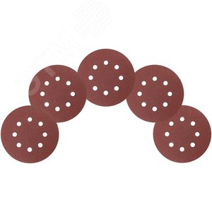 Круги шлифовальные с отверстиями (липучка), алюминий-оксидные, 125 мм, 5 шт Р 100 гибкая -14А - фото 5
