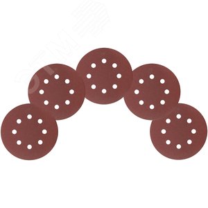 Круги шлифовальные с отверстиями (липучка), алюминий-оксидные, 125 мм, 5 шт Р 120 гибкая -14А - фото 5