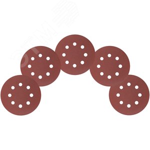 Круги шлифовальные с отверстиями (липучка), алюминий-оксидные, 125 мм, 5 шт Р 150 гибкая -14А - фото 5