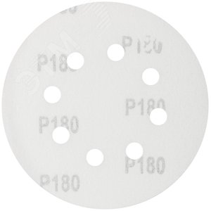 Круги шлифовальные с отверстиями (липучка), алюминий-оксидные, 125 мм, 5 шт Р 180 гибкая -14А - фото 2