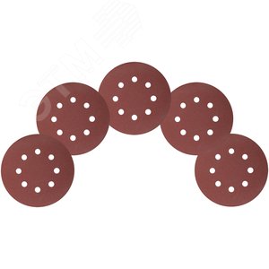 Круги шлифовальные с отверстиями (липучка), алюминий-оксидные, 125 мм, 5 шт Р 180 гибкая -14А - фото 5