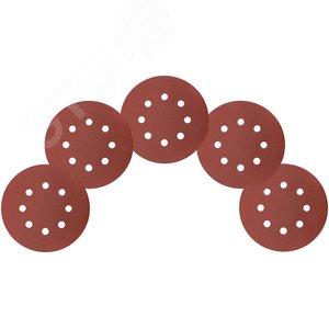 Круги шлифовальные с отверстиями (липучка), алюминий-оксидные, 125 мм, 5 шт Р 240 гибкая -14А - фото 5