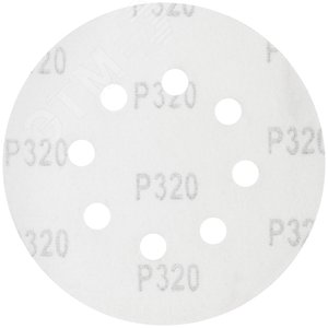 Круги шлифовальные с отверстиями (липучка), алюминий-оксидные, 125 мм, 5 шт Р 320 гибкая -14А - фото 2