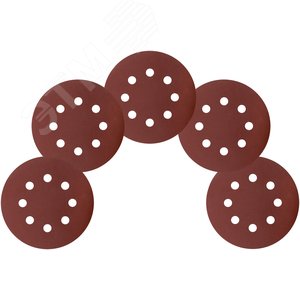 Круги шлифовальные с отверстиями (липучка), алюминий-оксидные, 125 мм, 5 шт Р 320 гибкая -14А - фото 5
