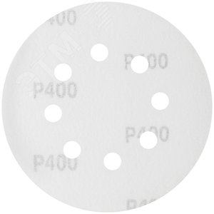 Круги шлифовальные с отверстиями (липучка), алюминий-оксидные, 125 мм, 5 шт Р 400 гибкая -14А - фото 2