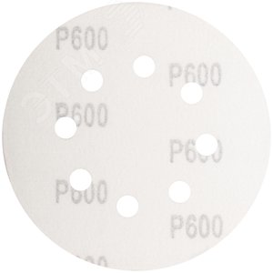 Круги шлифовальные с отверстиями (липучка), алюминий-оксидные, 125 мм, 5 шт. Р 600 - фото 2