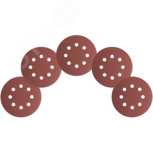Круги шлифовальные с отверстиями (липучка), алюминий-оксидные, 125 мм, 5 шт. Р 600 - фото 5