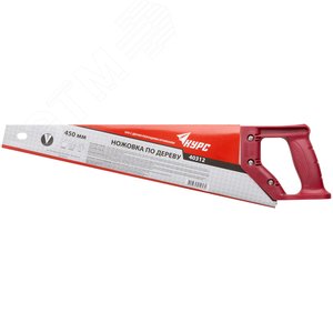 Ножовка по дереву, средний каленый зуб 7 TPI, 2D заточка, пластиковая ручка 450 мм - фото 2