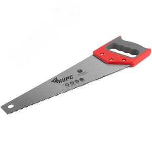 Ножовка по дереву, средний каленый зуб 7 ТPI, 2D заточка, пластиковая прорезиненная ручка 400 мм - фото 2