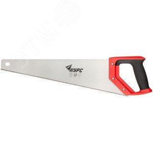 Ножовка по дереву, средний каленый зуб 7 ТPI, 2D заточка, пластиковая прорезиненная ручка 450 мм - фото 1