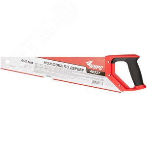 Ножовка по дереву, средний каленый зуб 7 ТPI, 2D заточка, пластиковая прорезиненная ручка 450 мм - фото 2