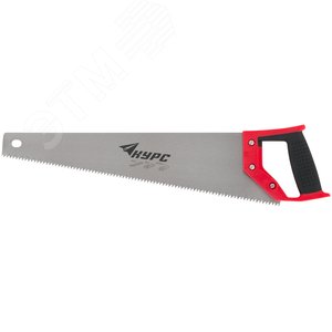 Ножовка по дереву, крупный каленый зуб 5 ТPI, 2D заточка, пластиковая прорезиненная ручка 450 мм - фото 1