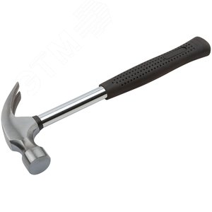 Молоток-гвоздодер, металлическая ручка, резиновая рукоятка 27 мм, 450 гр - фото 2