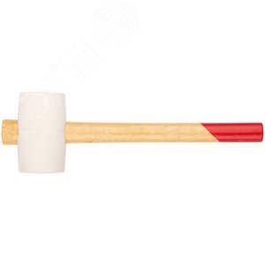 Киянка резиновая белая, деревянная ручка 50 мм (340 гр)