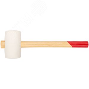 Киянка резиновая белая, деревянная ручка 60 мм (450 гр) - фото 1