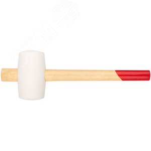 Киянка резиновая белая, деревянная ручка 70 мм (680 гр) - фото 1